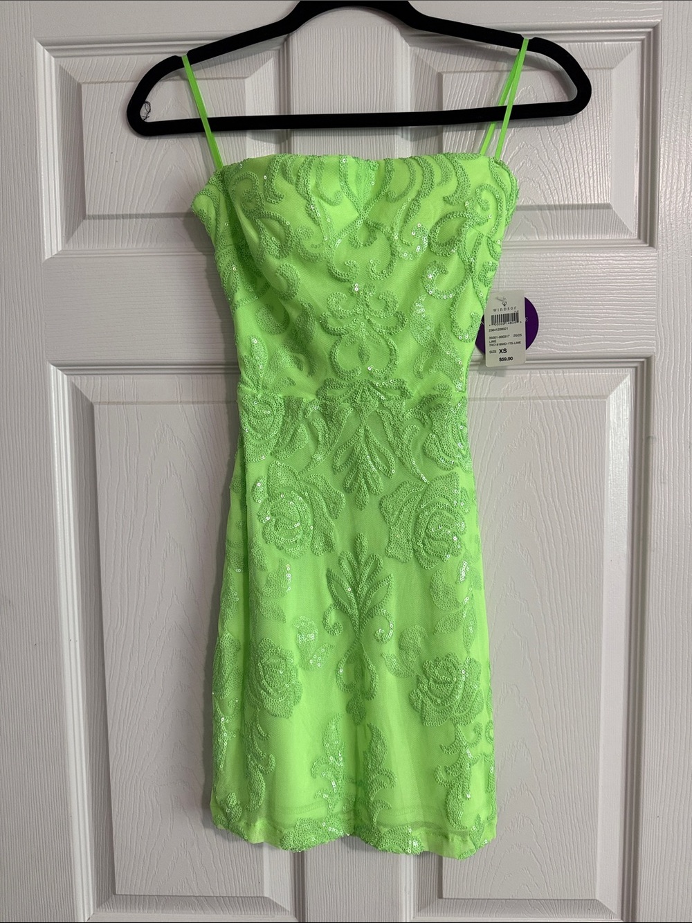 Windsor Lime Sequin Party Dress